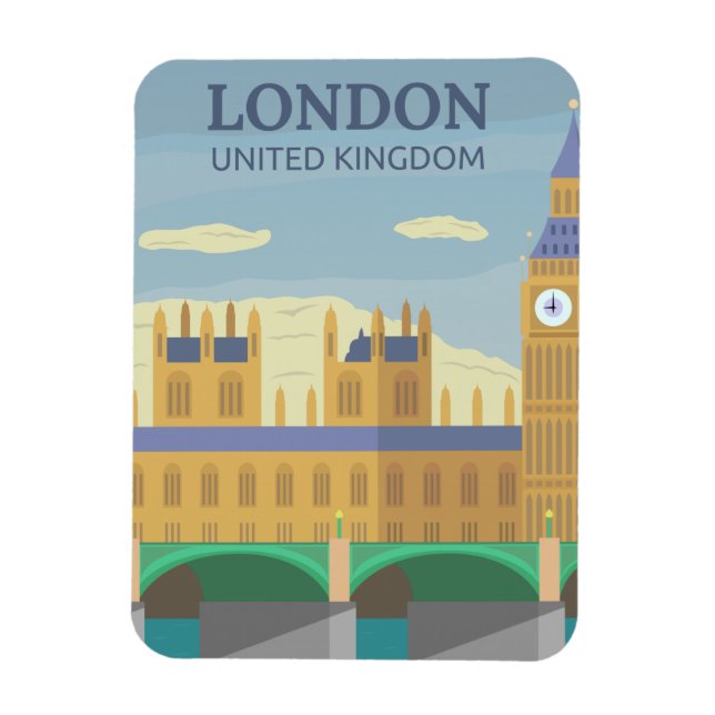 Ímã Magnet Clássico de Viagem de Arte de Londres (Vertical)