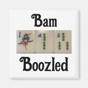 Imã Magnet com azulejos de bambu - mahjong - bambozled