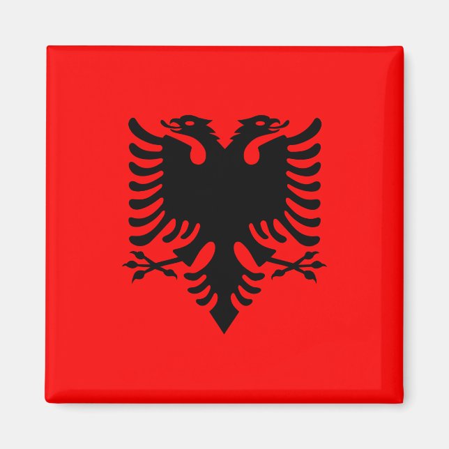 Imã Magnet com Bandeira da Albânia (Flamuri i Shqipëri (Frente)
