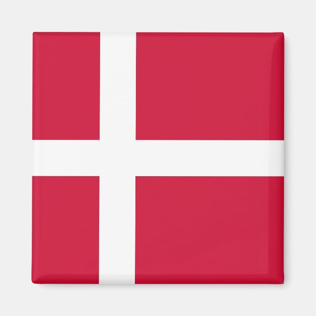Imã Magnet com Bandeira da Dinamarca (Frente)