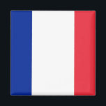 Imã Magnet com bandeira da França<br><div class="desc">Celebrar a elegância e o orgulho da França com este ímã com a icônica bandeira francesa! Feito de materiais duráveis, esse ímã exibe lindamente o design tricolor da bandeira francesa, com suas riscas azuis, brancas e vermelhas. As cores vívidas e a design elegante fazem dela um acessório perfeito para qualquer...</div>