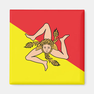 Imã Magnet com Bandeira da Sicília, Itália