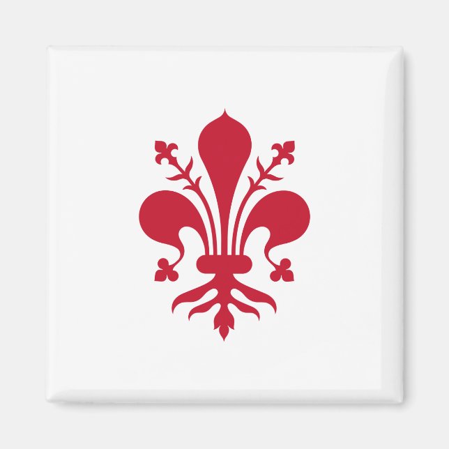 Imã Magnet com Bandeira de Florença, Toscana, Itália (Frente)