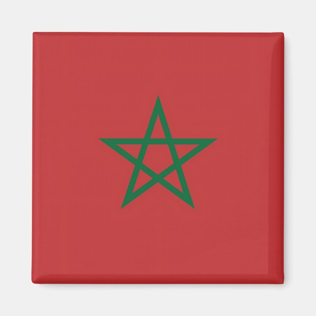 Imã Magnet com Bandeira de Marrocos (Frente)