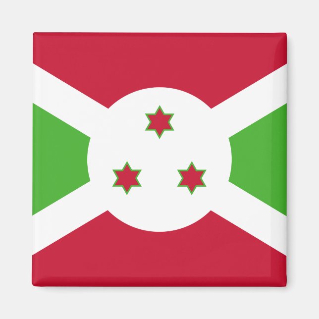 Imã Magnet com bandeira do Burundi (Frente)