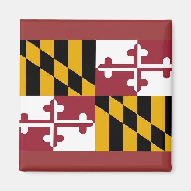 Imã Magnet com Bandeira do Estado de Maryland - EUA (Frente)