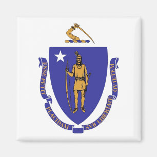 Imã Magnet com Bandeira do Estado de Massachusetts - E