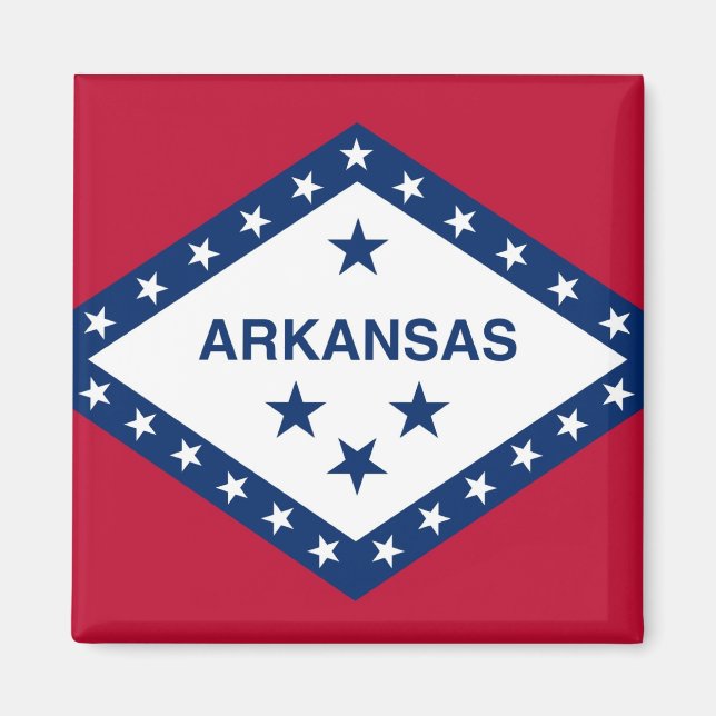 Imã Magnet com Bandeira do Estado do Arkansas - EUA (Frente)