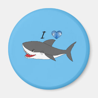 Imã Magnet com bonitinho Eu adoro tubarões design