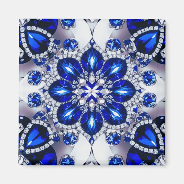 Imã Magnet com Design de cor branca azul (Frente)