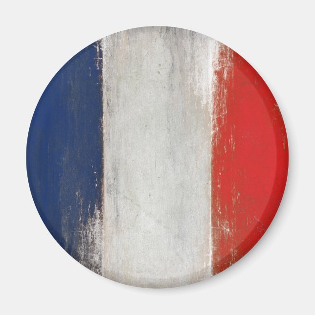 Imã Magnet com Dirty Vintage Bandeira Francesa (Frente)