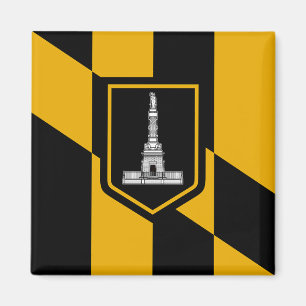 Imã Magnet com Flag de Baltimore, Maryland, EUA