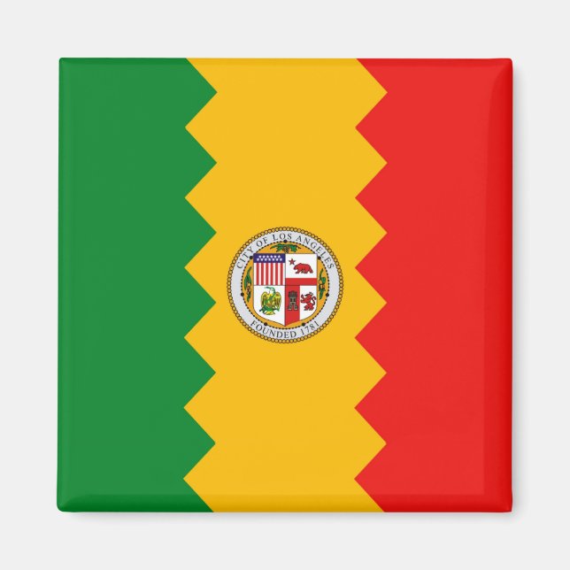 Imã Magnet com Flag de Los Angeles, Califórnia (Frente)