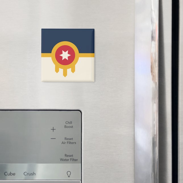 Imã Magnet com Flag de Tulsa, Oklahoma (In Situ (Fridge))