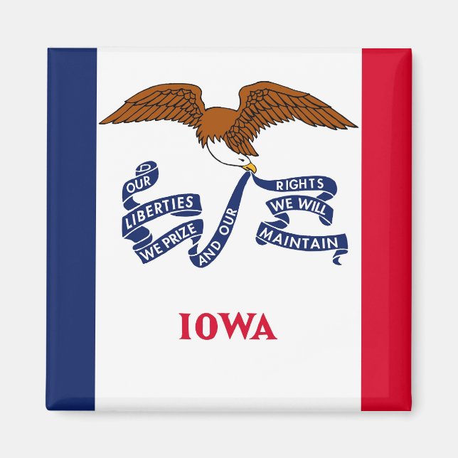 Imã Magnet com Flag of Iowa State - EUA (Frente)