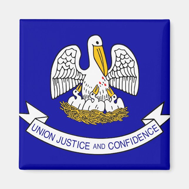 Imã Magnet com Flag of Louisiana State - EUA (Frente)