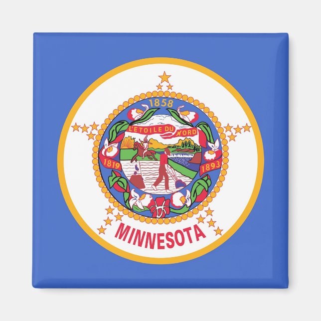 Imã Magnet com Flag of Minnesota State - EUA (Frente)