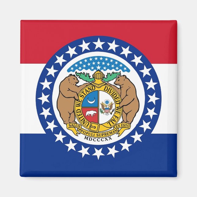 Imã Magnet com Flag of Missouri State - EUA (Frente)