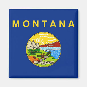 Imã Magnet com Flag of Montana State - EUA