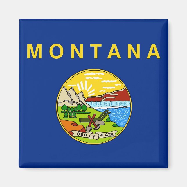 Imã Magnet com Flag of Montana State - EUA (Frente)