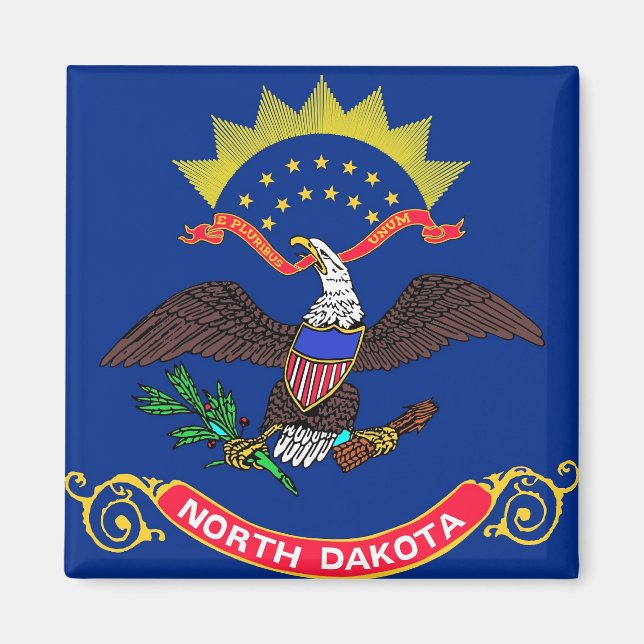 Imã Magnet com Flag of North Dakota State - EUA (Frente)
