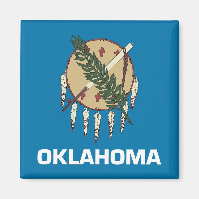 Imã Magnet com Flag of Oklahoma State - EUA (Frente)