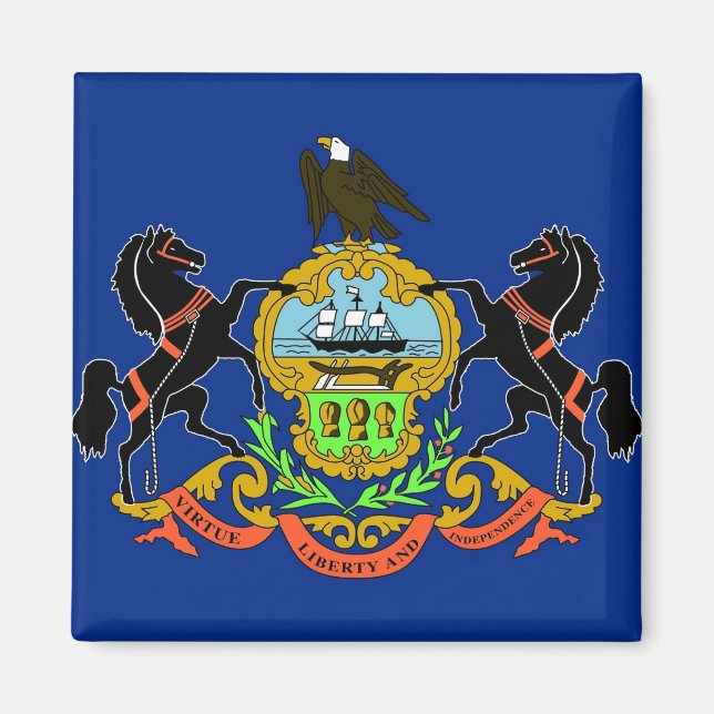 Imã Magnet com Flag of Pennsylvania State - EUA (Frente)