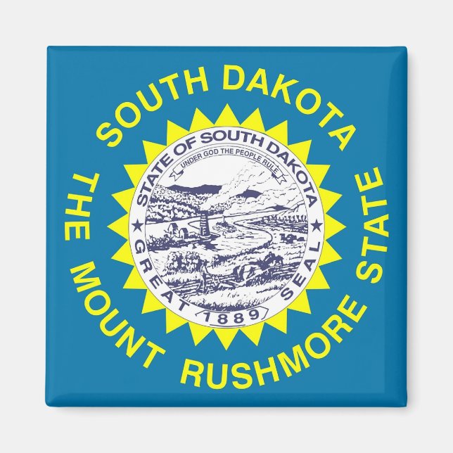 Imã Magnet com Flag of South Dakota State - EUA (Frente)