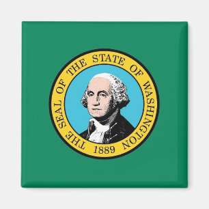 Imã Magnet com Flag of Washington State - EUA