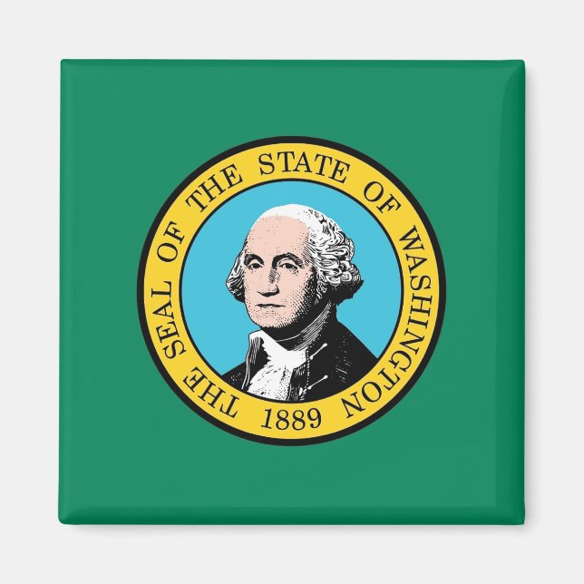 Imã Magnet com Flag of Washington State - EUA (Frente)