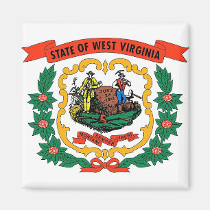 Imã Magnet com Flag of West Virginia State - EUA