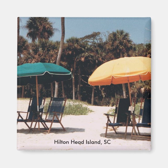 Imã Magnet com Foto da Ilha Hilton Head (Frente)