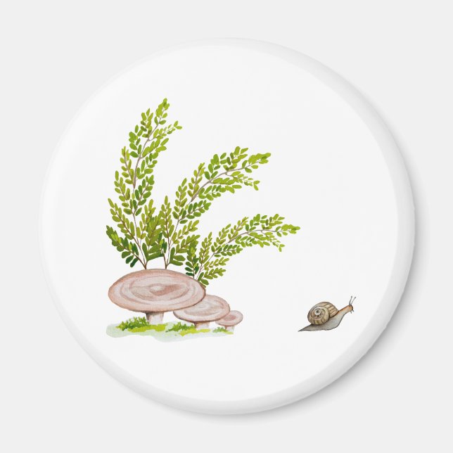 Imã Magnet com imagem aquosa de um cogumelo (Frente)