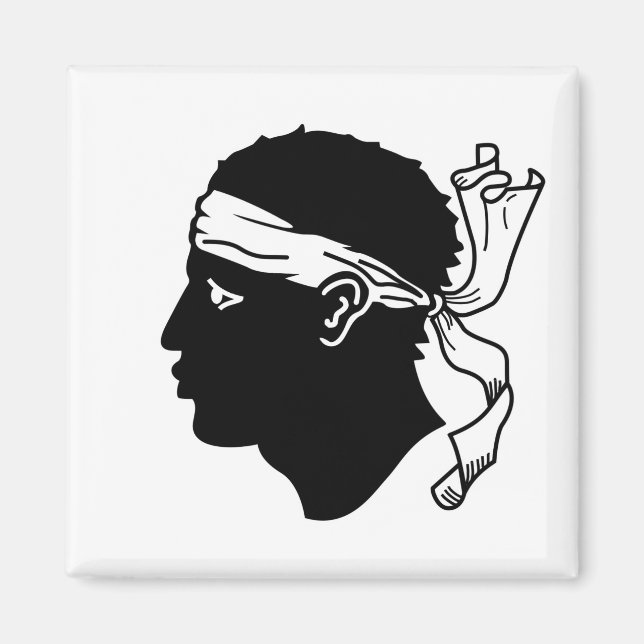 Imã Magnet com pavilhão da Córsega, França (Frente)