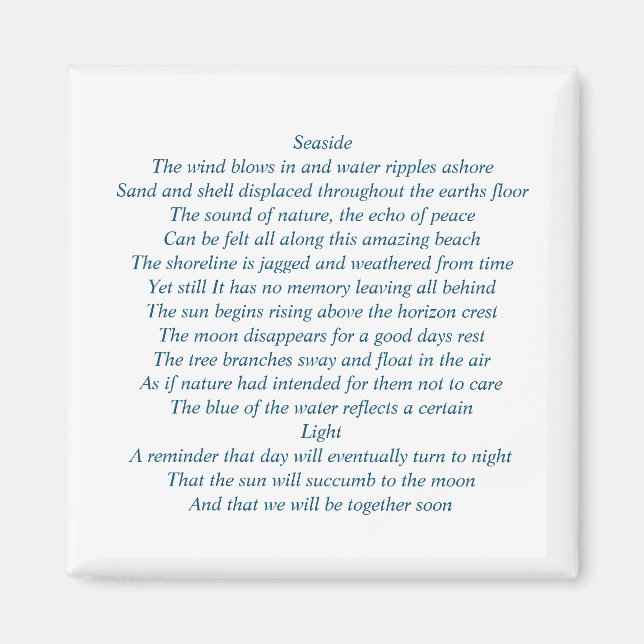 Imã Magnet completa com poesia original (Frente)