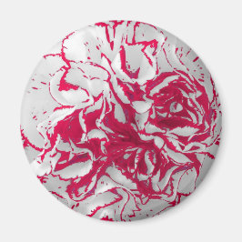 Imã Magnet - Cravo em Vermelho e Branco