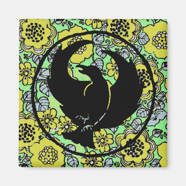 Imã Magnet Crowfoot com Flores Amarelas (Frente)