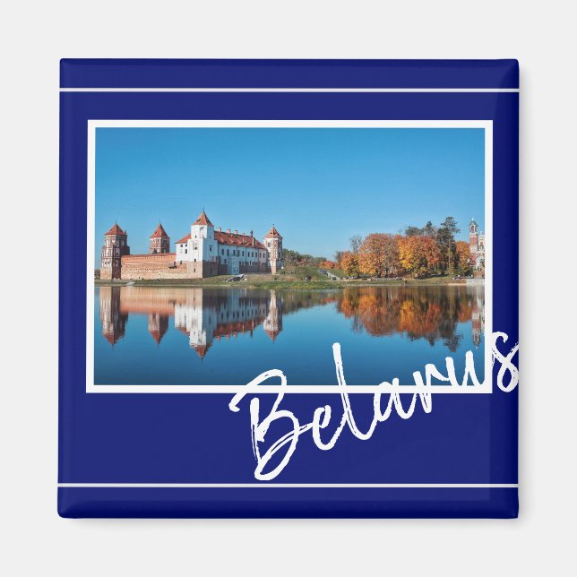 Imã Magnet da Arquitetura do Castelo de Belarus Mir (Frente)