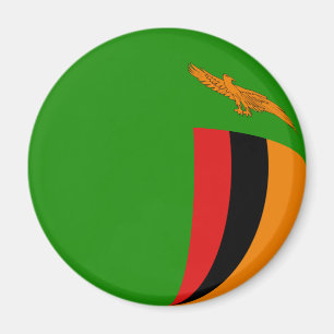 Imã Magnet da Bandeira do Zâmbia Fisheye