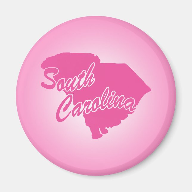 Imã Magnet da Carolina do Sul, de cor rosa, (Frente)