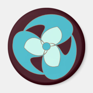 Imã Magnet da Flor Espiral do Céu Azul Crescente Retr
