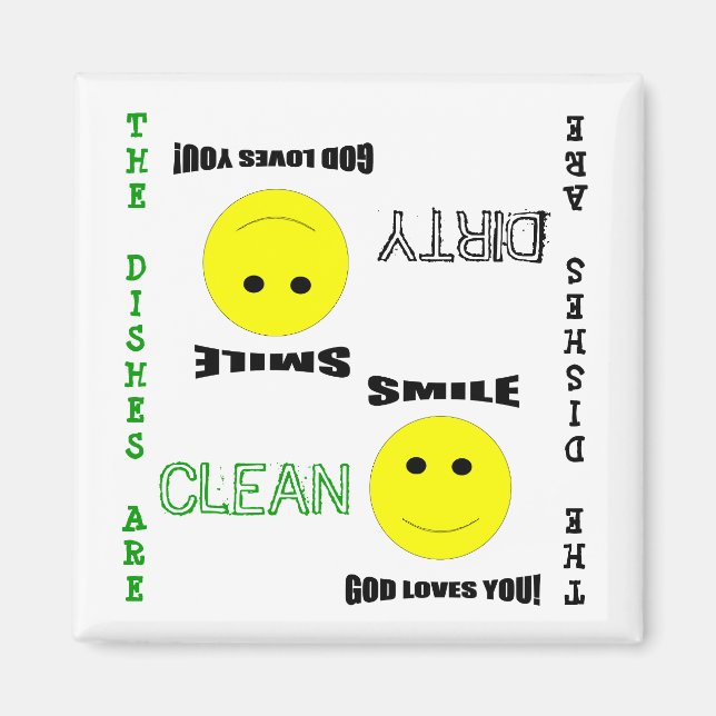 Imã Magnet da lava-louças limpa (Frente)