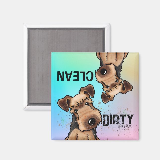 Imã Magnet da máquina de lavar louça Terrier do KiniAr (Front/Back)