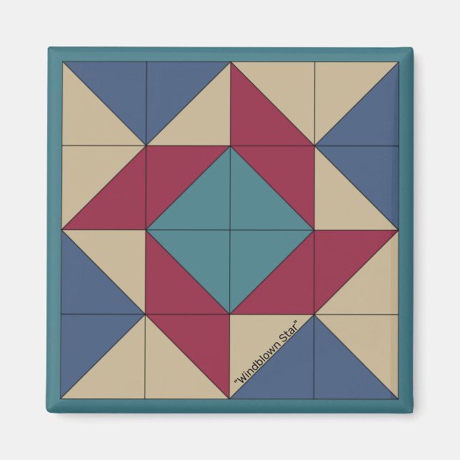 Imã Magnet da pinça da Americana do Mini Barn Quilt (Frente)