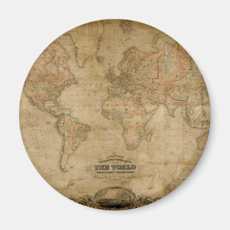 Imã Magnet da Série Mapa Mundial Antiquado