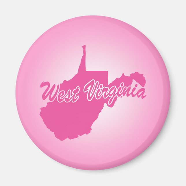 Imã Magnet da Virgínia Ocidental do estado rosa (Frente)
