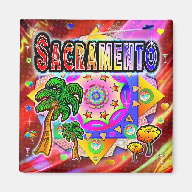 Imã Magnet de Amigos Tropicais de Sacramento (Frente)