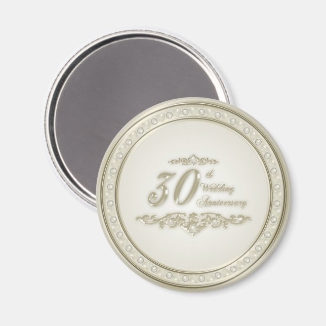Imã Magnet de Aniversário de Casamento de 30 (Front/Back)