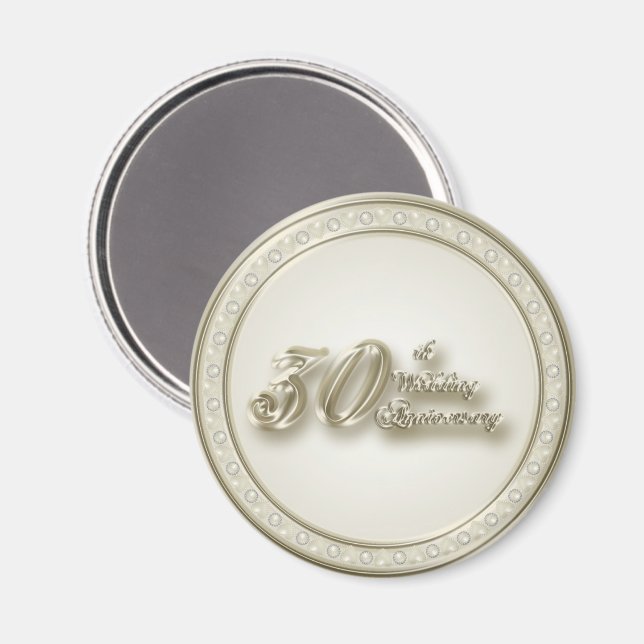 Imã Magnet de Aniversário de Casamento de 30 (Front/Back)