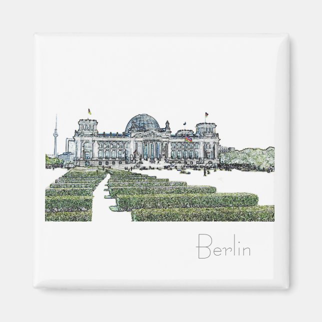 Imã Magnet De Arquitetura De Berlim Reichstag (Frente)